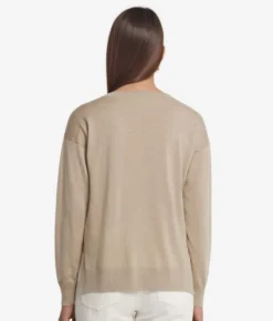 Maglia con scollo a V e spacchi in Cashmere Ultrafine