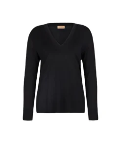 Maglia con scollo a V e spacchi in Cashmere Ultrafine