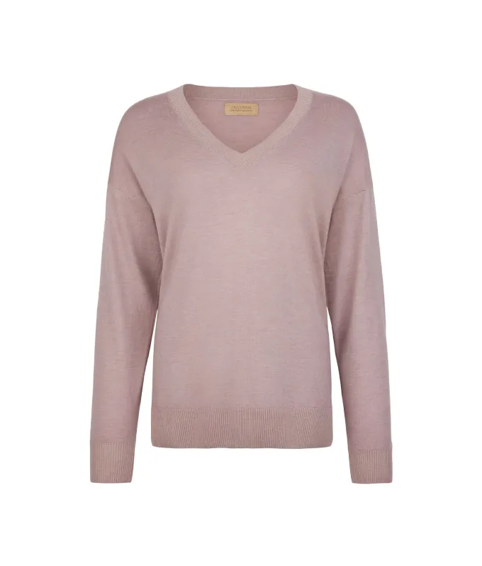 Maglia con scollo a V e spacchi in Cashmere Ultrafine