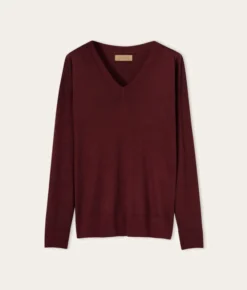 Maglia con scollo a V e spacchi in Cashmere Ultrafine