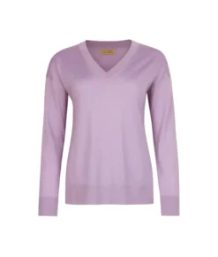 Maglia con scollo a V e spacchi in Cashmere Ultrafine