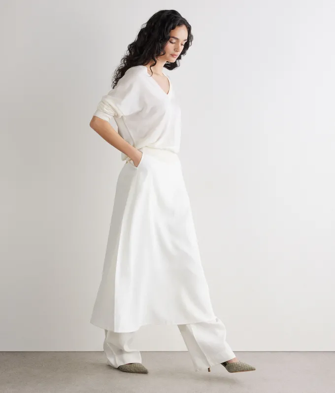 Maglia doppio scollo a V in Cashmere Silkfine