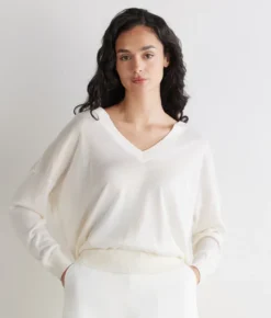 Maglia doppio scollo a V in Cashmere Silkfine