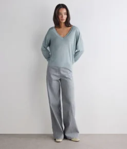 Maglia doppio scollo a V in Cashmere Silkfine