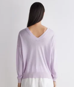 Maglia doppio scollo a V in Cashmere Silkfine