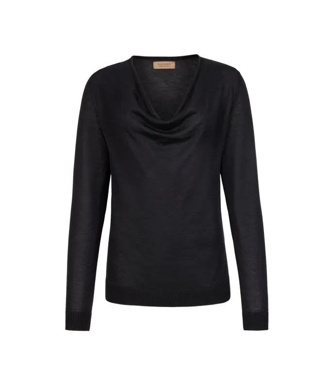Maglia drappeggio in Cashmere Silkfine