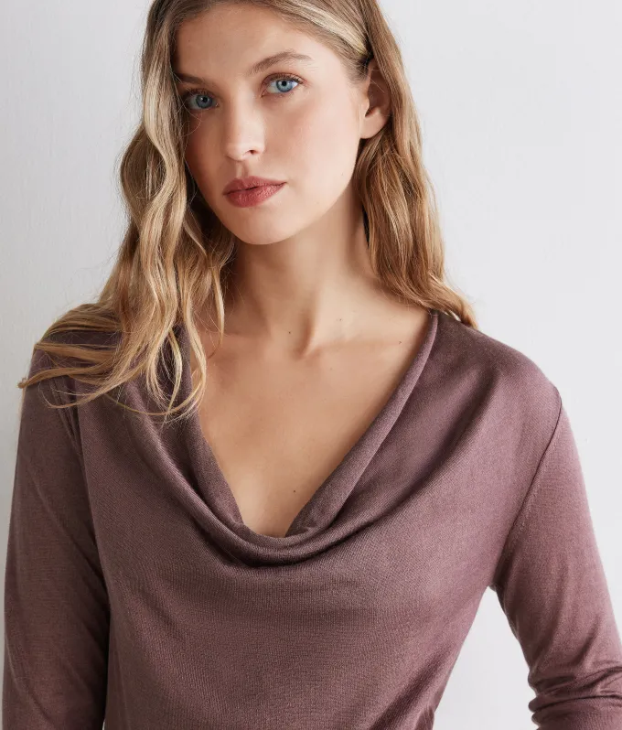 Maglia drappeggio in Cashmere Silkfine
