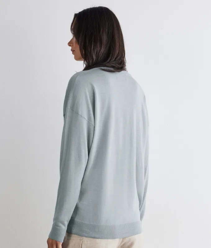 Maglia scollo a V in Cashmere Airfine