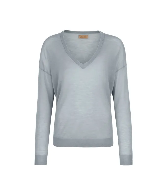 Maglia scollo a V in Cashmere Airfine