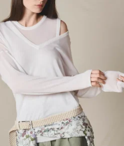 Maglia scollo a V in Cashmere Airfine