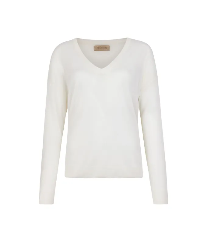 Maglia scollo a V in Cashmere Airfine