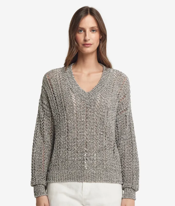 Maglia traforata con paillettes