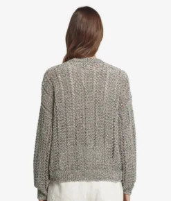 Maglia traforata con paillettes