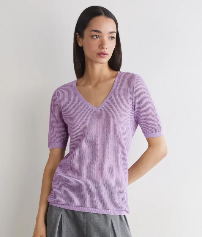 Maglia traforata in cotone