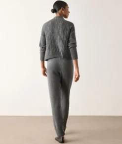 Pantalone a coste intrecciate in Cashmere Ultrasoft