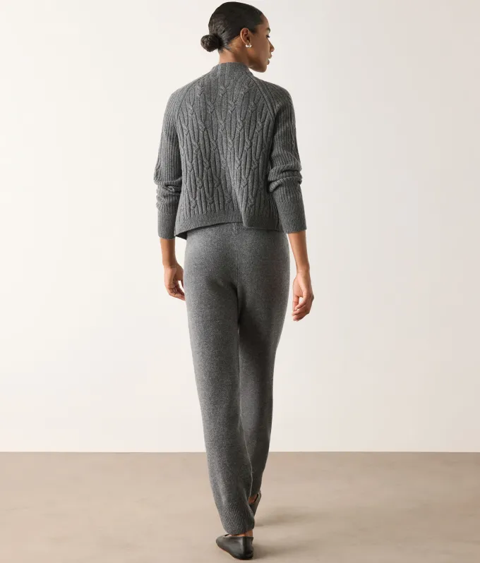 Pantalone a coste intrecciate in Cashmere Ultrasoft