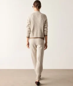 Pantalone a coste intrecciate in Cashmere Ultrasoft