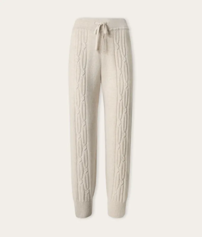 Pantalone a coste intrecciate in Cashmere Ultrasoft