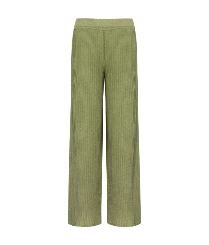Pantalone a coste lamé