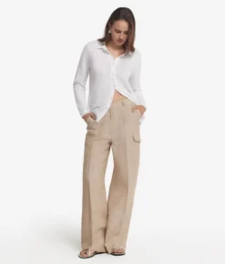 Pantalone cargo in lino