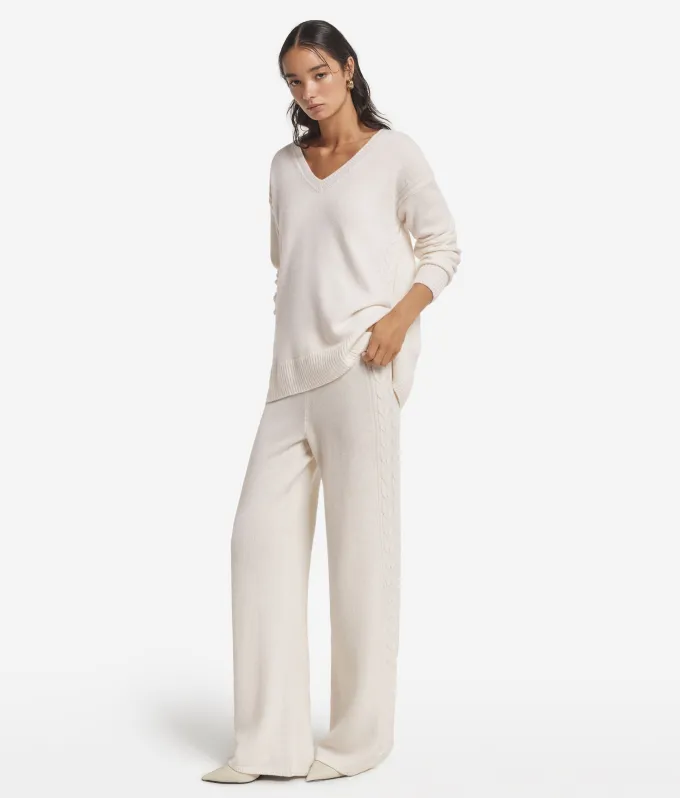 Pantalone con dettaglio trecce in Cashmere Ultrasoft