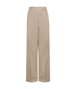 Pantalone delavè in lino e cotone
