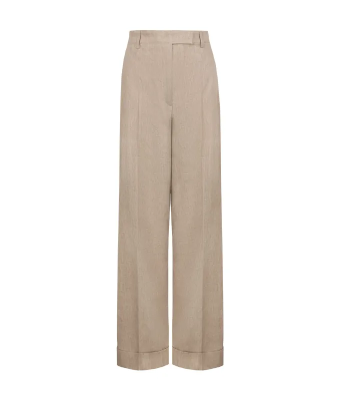 Pantalone delavè in lino e cotone