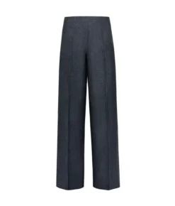 Pantalone dritto in lino lamé