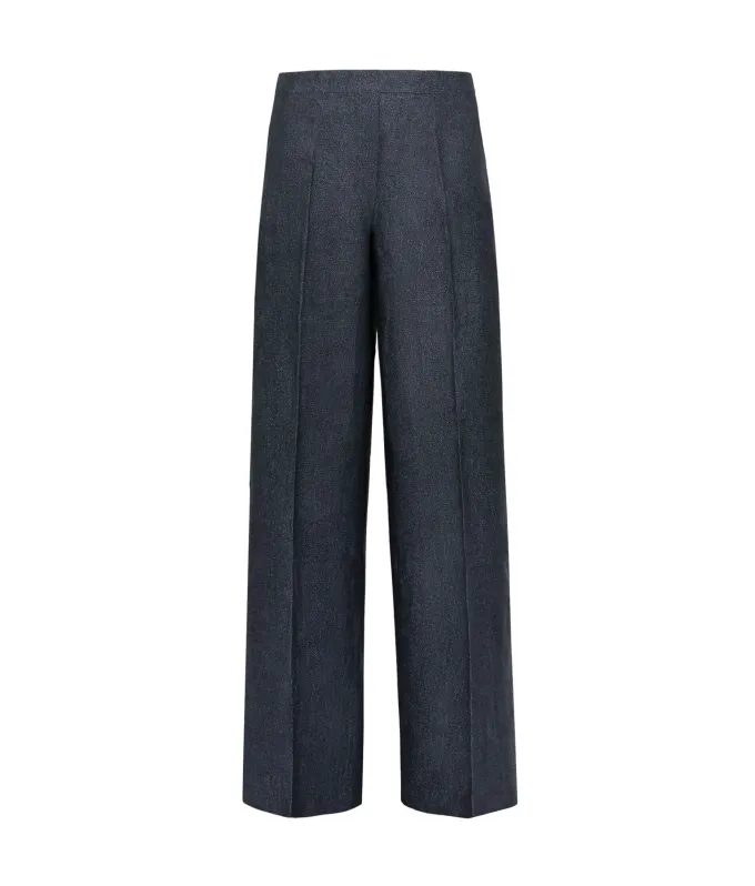 Pantalone dritto in lino lamé