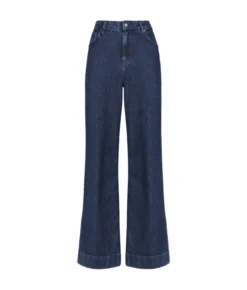 Pantalone flare in denim e cashmere