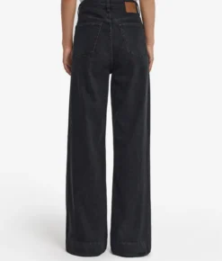 Pantalone flare in denim e cashmere