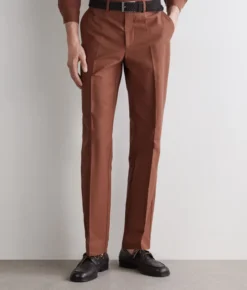 Pantalone gamba larga in cotone e lino