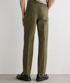 Pantalone gamba larga in cotone e lino