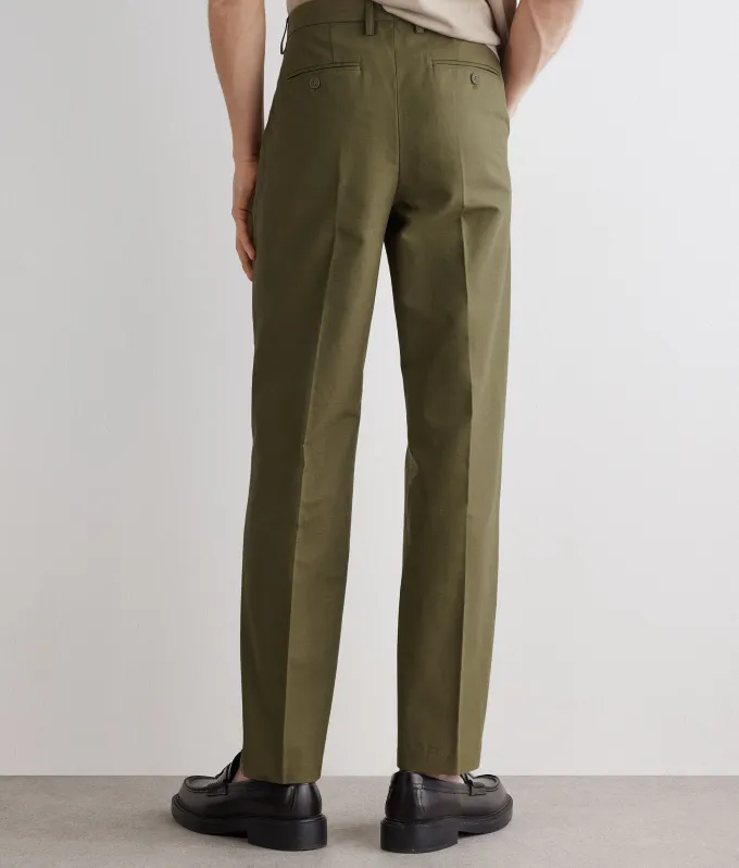 Pantalone gamba larga in cotone e lino