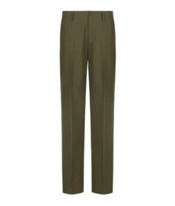 Pantalone gamba larga in cotone e lino