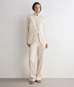 Pantalone gessato paillettes