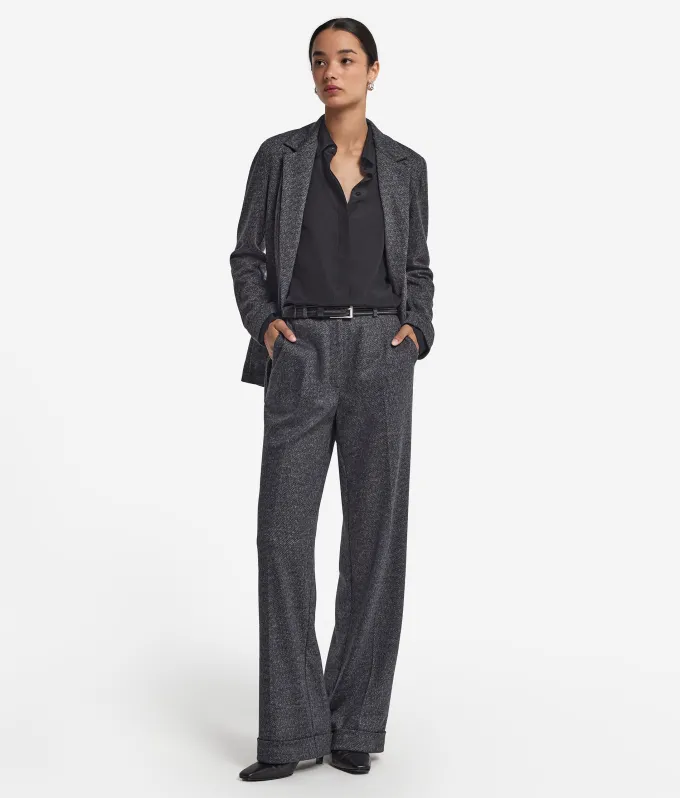 Pantalone in lana spinata