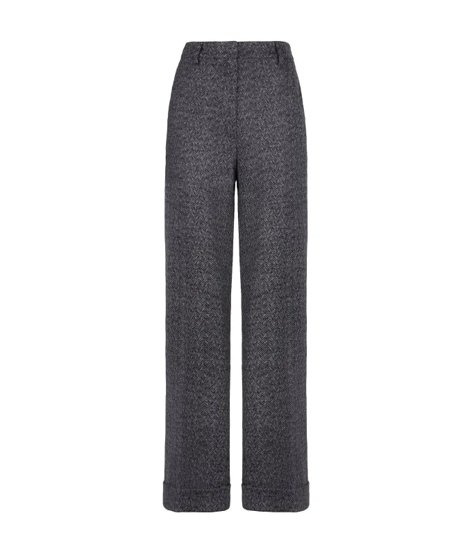 Pantalone in lana spinata