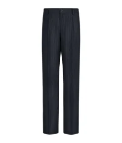 Pantalone in lino gessato