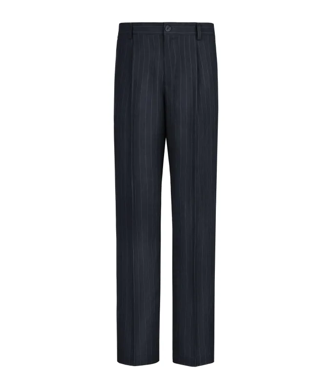 Pantalone in lino gessato