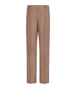 Pantalone in lino gessato