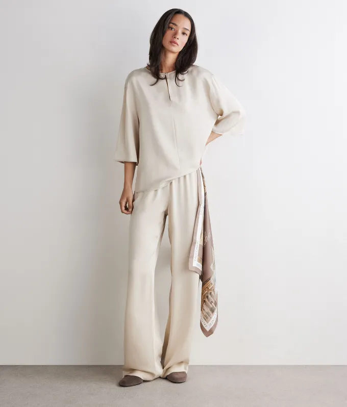 Pantalone in raso opaco