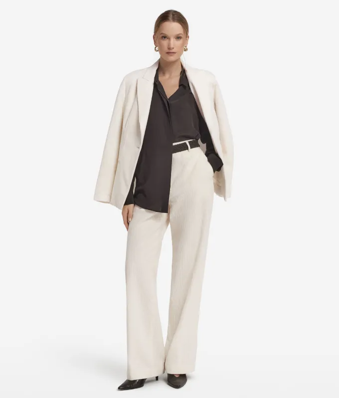 Pantalone in velluto di lana e cashmere