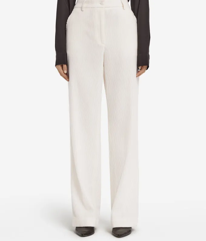 Pantalone in velluto di lana e cashmere