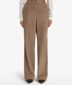 Pantalone in velluto di lana e cashmere
