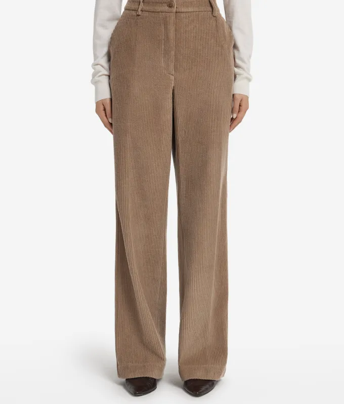 Pantalone in velluto di lana e cashmere