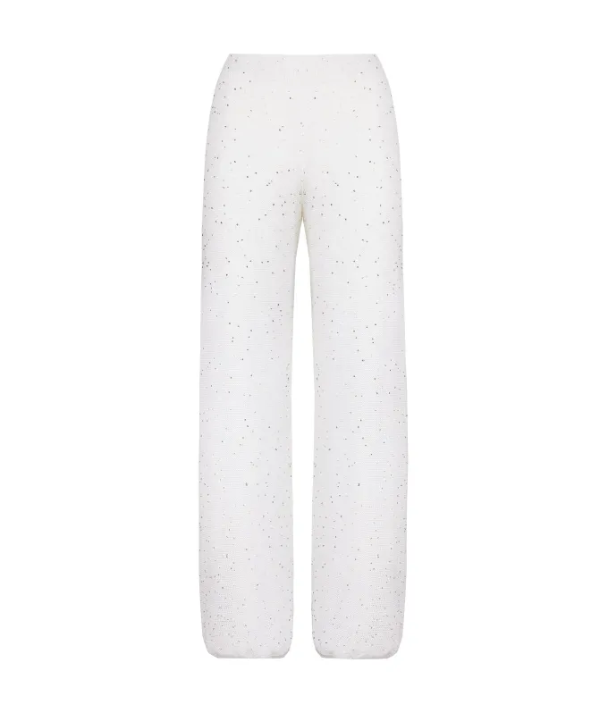 Pantalone palazzo con micro paillettes