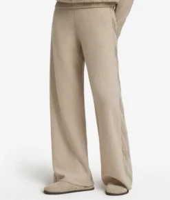 Pantalone palazzo con trecce e strass in Cashmere Ultrasoft