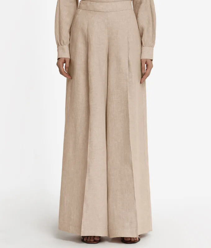 Pantalone palazzo in lino