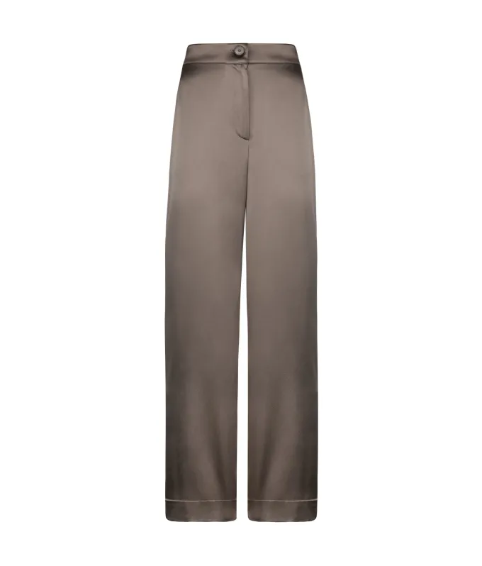 Pantalone palazzo in raso seta